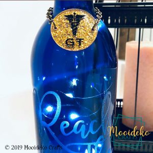 Etched Wine Bottle Lantern Personalized